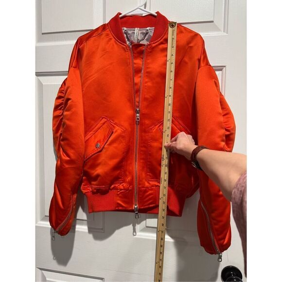 NWT ONLY THE BLIND Cherry Red Satin MOTORCYCLE BOMBER Unisex Small - Picture 11 of 16